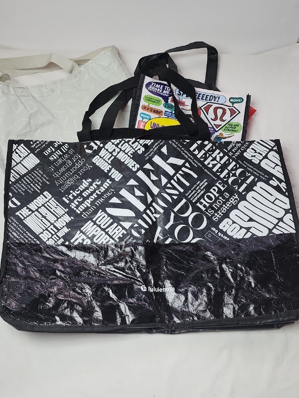 3 Lululemon Shopping Bags Small Medium Large - Picture 6 of 8